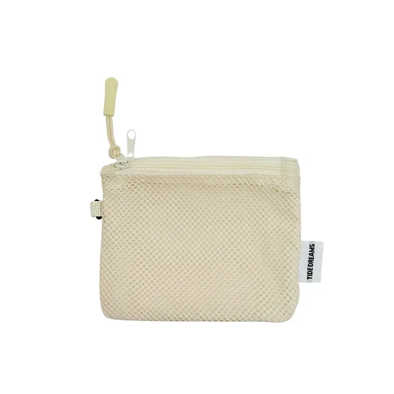 sacs de rangement en maille double couche, trousse de maquillage portable de voyage avec fermeture éclair, mini organisateur de cosmétiques et articles de toilette, sac simple pour papeterie