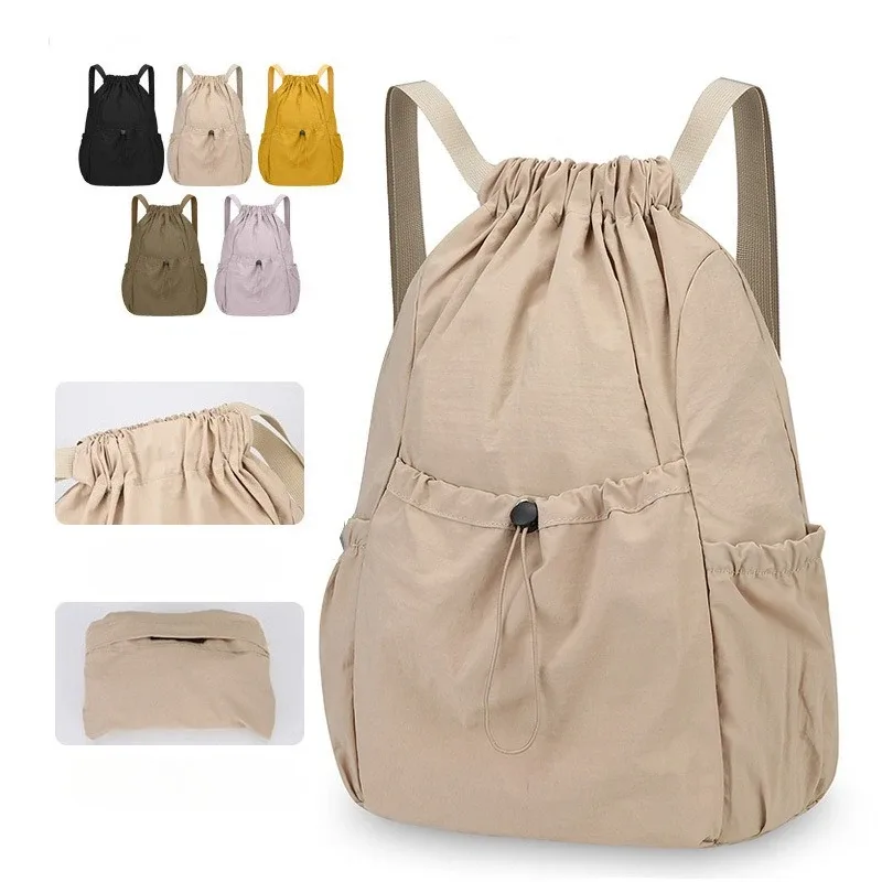 sac à dos léger à cordon de serrage pour hommes et femmes, sac pliable universel de grande capacité pour les déplacements en plein air et les loisirs, сумка