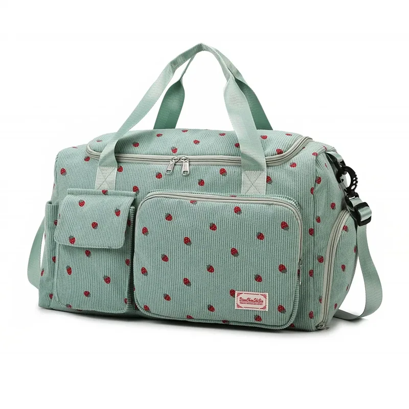 sac fourre-tout de voyage en velours côtelé, sac de voyage de grande capacité avec compartiment à chaussures, sacs de sport et de fitness pour femmes