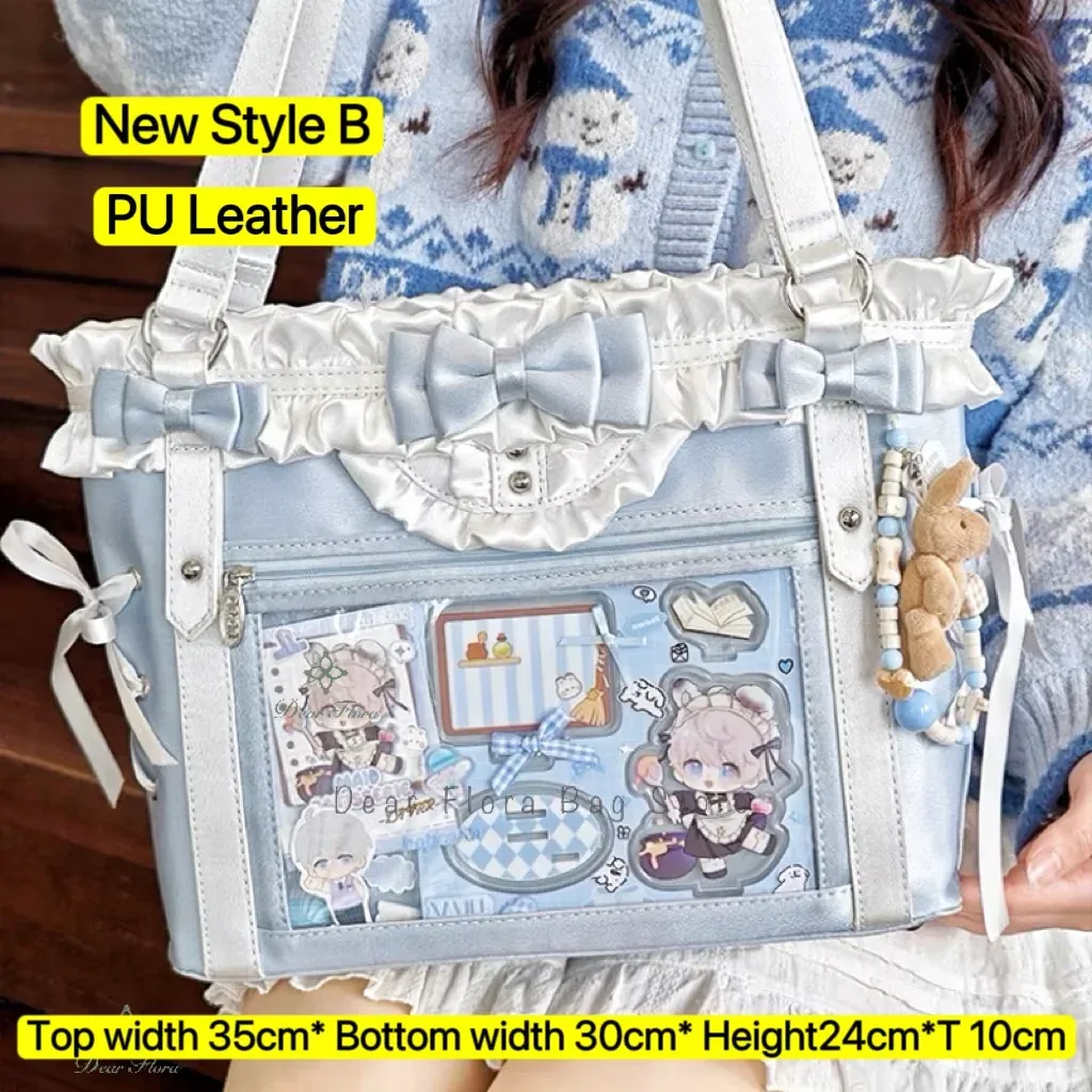 y2k mignon japonais ins ita sac lolita fille fourre-tout transparent sac à bandoulière grande capacité sac à bandoulière décontracté bricolage affichage sacs à main