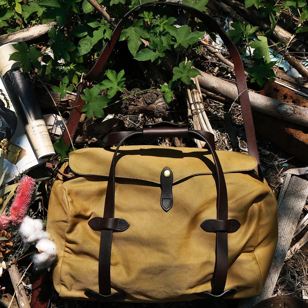 Brando-Sac à main en toile étanche pour homme, sac de voyage, sac à main classique à fermeture éclair, haute qualité, poids lourd, avertissement à l'huile, YKK