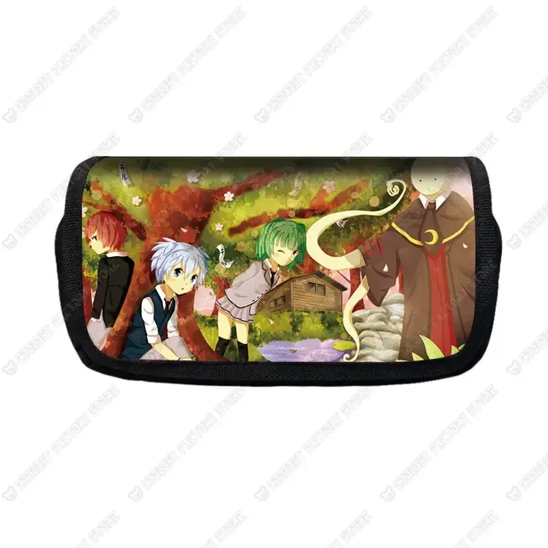trousse à cosmétiques anime assassination irritation room pour garçons et filles, sac de papeterie pour étudiants, boîte à stylos de grande capacité