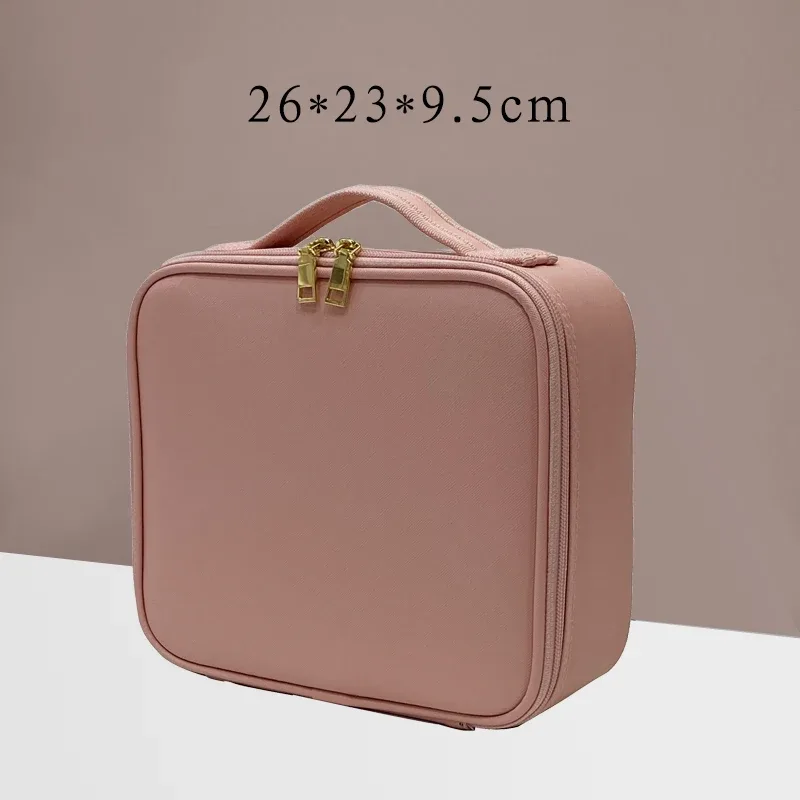 sac de maquillage de beauté en cuir pu, nécessaire, étanche, nouvelle trousse de maquillage de grande capacité, sac à cosmétiques professionnel
