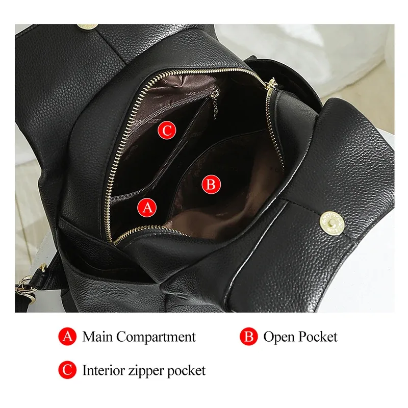 foxer marque femmes style sac à dos femme en cuir véritable + microfibre sac à dos fille sac d'école mode sac de voyage cadeau de noël