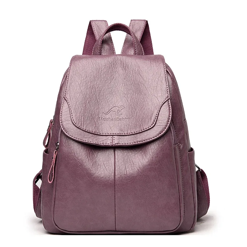 sac à dos vintage en cuir souple pour femmes, 9 couleurs, sac à bandoulière décontracté pour voyage, sacs d'école pour femmes, sac à dos pour dames.