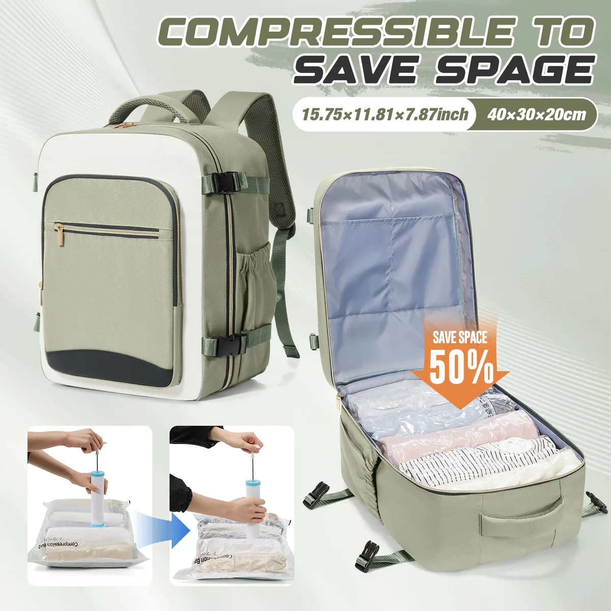 sac de rangement sous vide, sac à dos de voyage ryanair 40x30x20, sac à dos pour bagages à main, sac à dos pour hommes et femmes, sac à dos pour ordinateur portable, sac à dos d'école