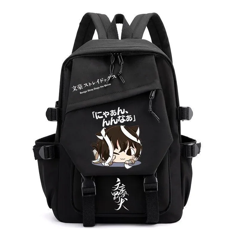 sac à dos anime bungo stray dogs cartoon, cartable pour adolescents, cartable pour hommes et femmes, mode cosplay, ordinateur portable, voyage en plein air, mochila