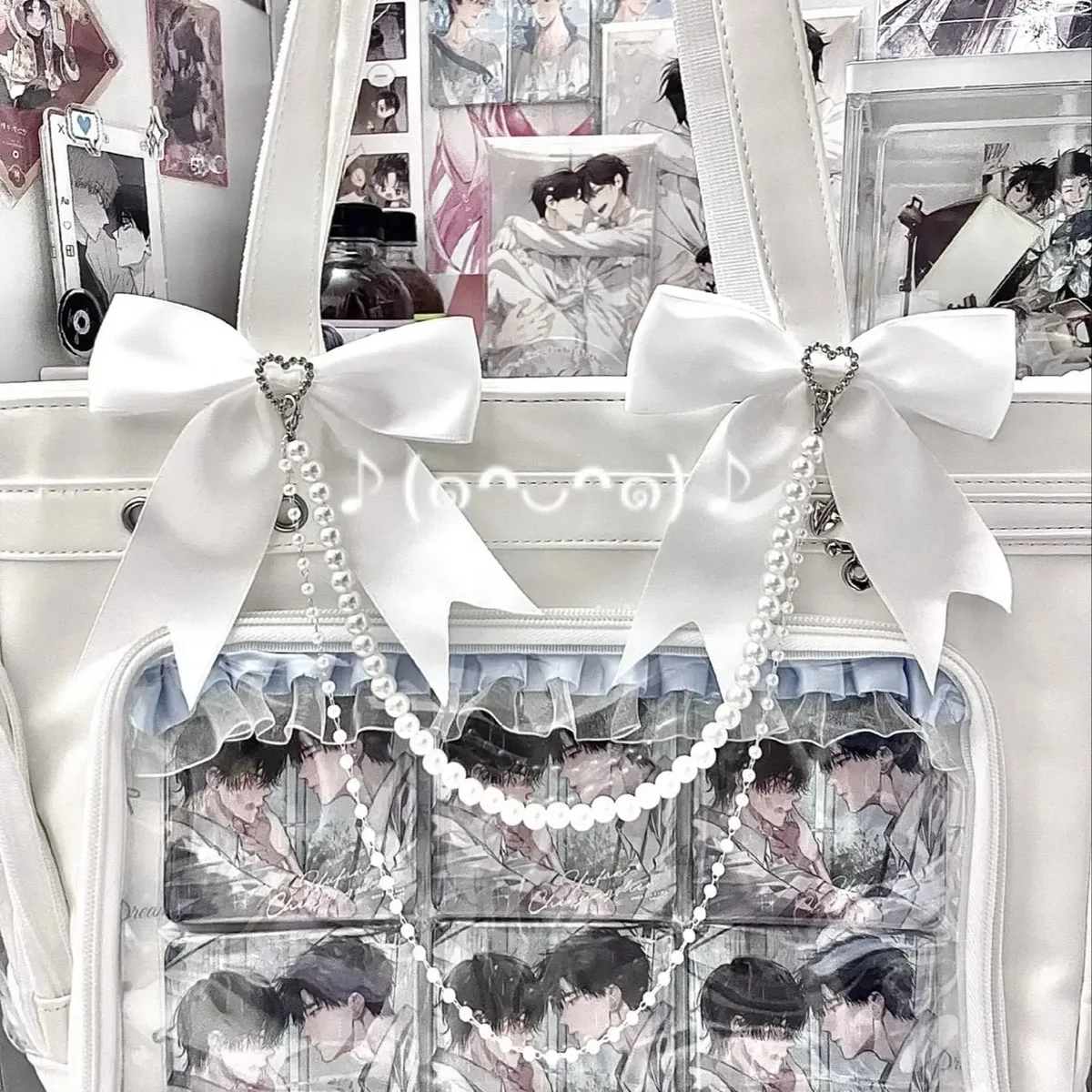 ita sac arc accessoires école sac à dos noir et blanc dentelle sac chaîne lolita accessoires bricolage pendentif accessoires