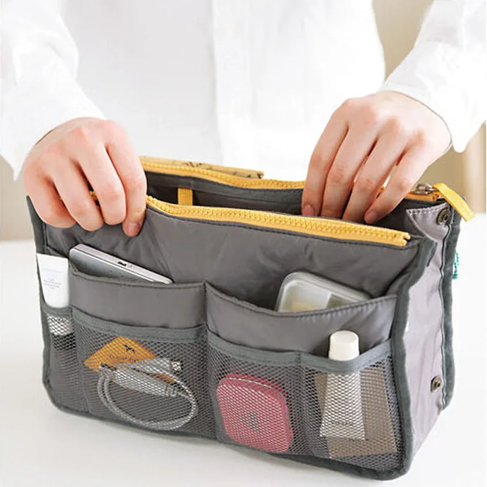 organisateur de sac de rangement pliant sacs à main grand liner maquillage sac de voyage sac à main de mode fourre-tout sac cosmétique salle de bain