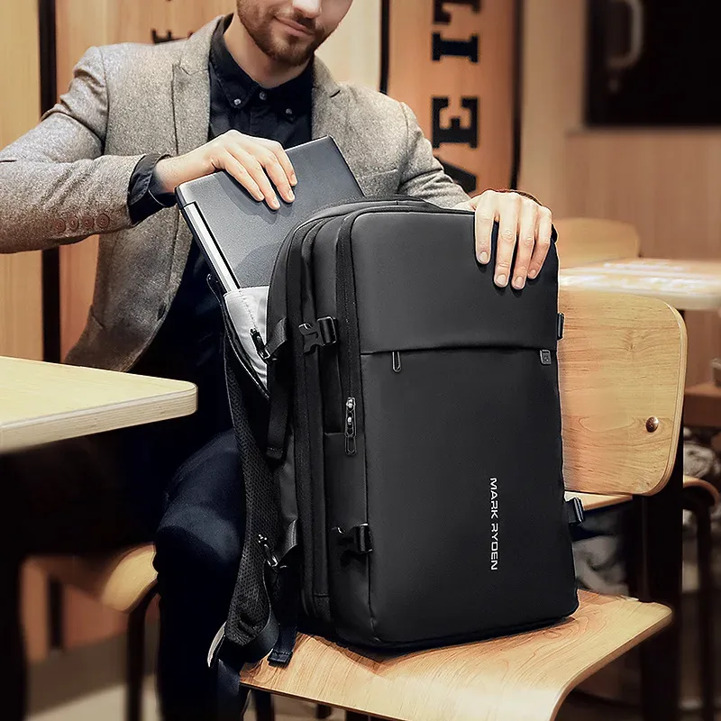 mark ryden-sac à dos pour ordinateur portable 17 pouces pour homme, chargeur usb, multicouche, sac de voyage pour homme d'affaires, antivol