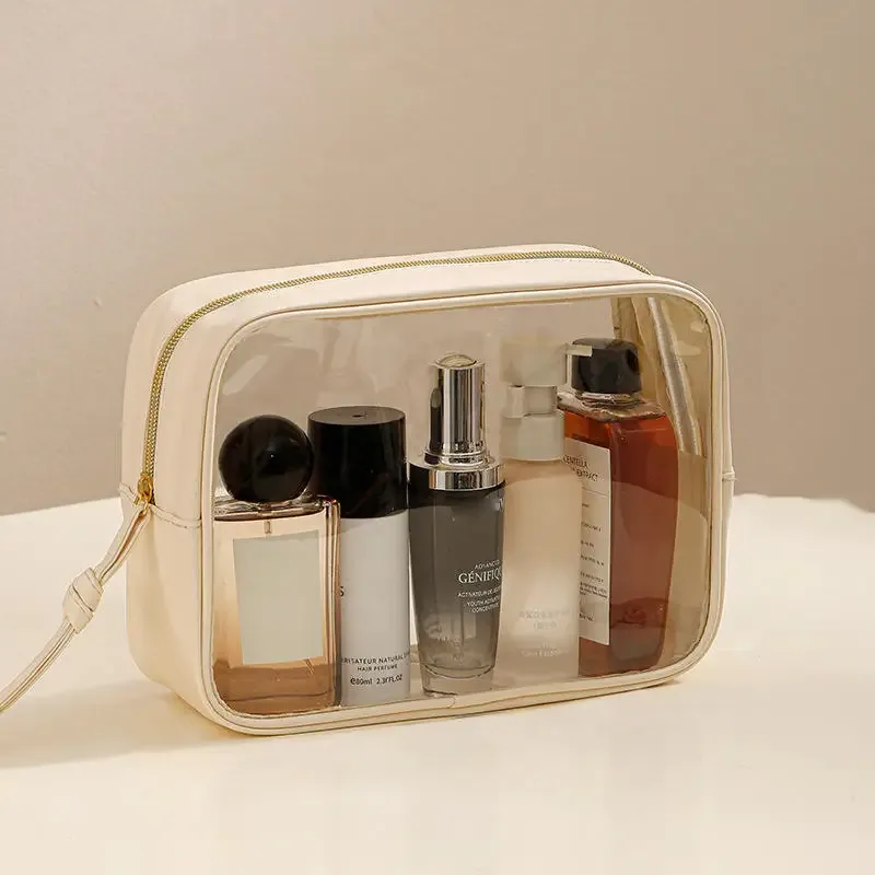 sac à cosmétiques étanche, sac de rangement portable pour cosmétiques, sac de lavage transparent en pvc de grande capacité, sac de rangement de voyage, 1/3 pièces