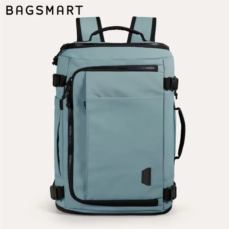sac dos polyester gris noir compartiments multifonctionnels voyage grande capacité organisateur étanche ordinateur portable chaussures