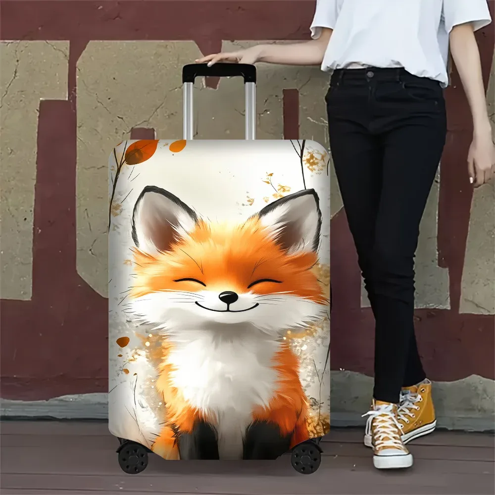 housse valise polyester renard souriant orange blanc motifs floral protection voyage grande capacité transport