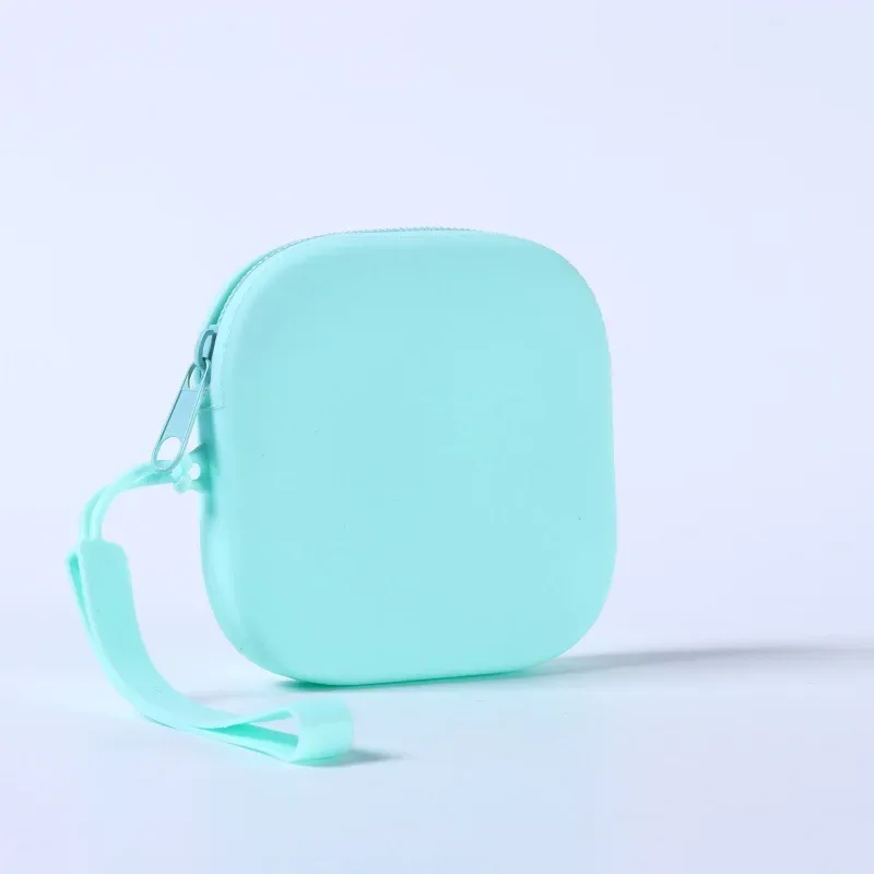 pochette de rangement en silicone, sac à cosmétiques à fermeture éclair, matériau en silicone souple, cadeau multicolore pour bricolage