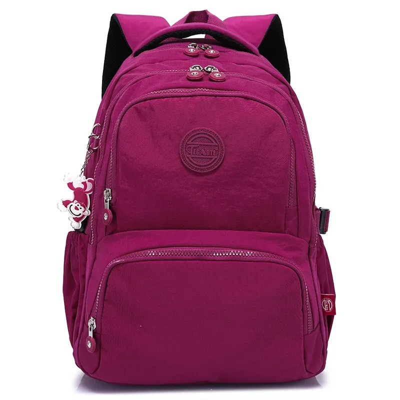 sac à dos en nylon imperméable de grande capacité pour hommes et femmes, sac d'école, sac de voyage, vert, bleu, rouge, rose, noir, garçon, fille, a4, m2302