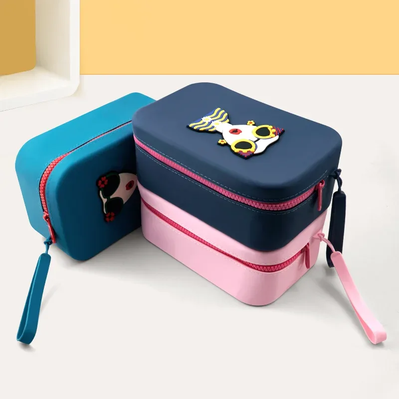 nouvelle trousse de maquillage en silicone de grande capacité, pochette de voyage pour maquillage, sac de rangement pour maquillage, trousse de toilette étanche, sac de rangement pour cosmétiques