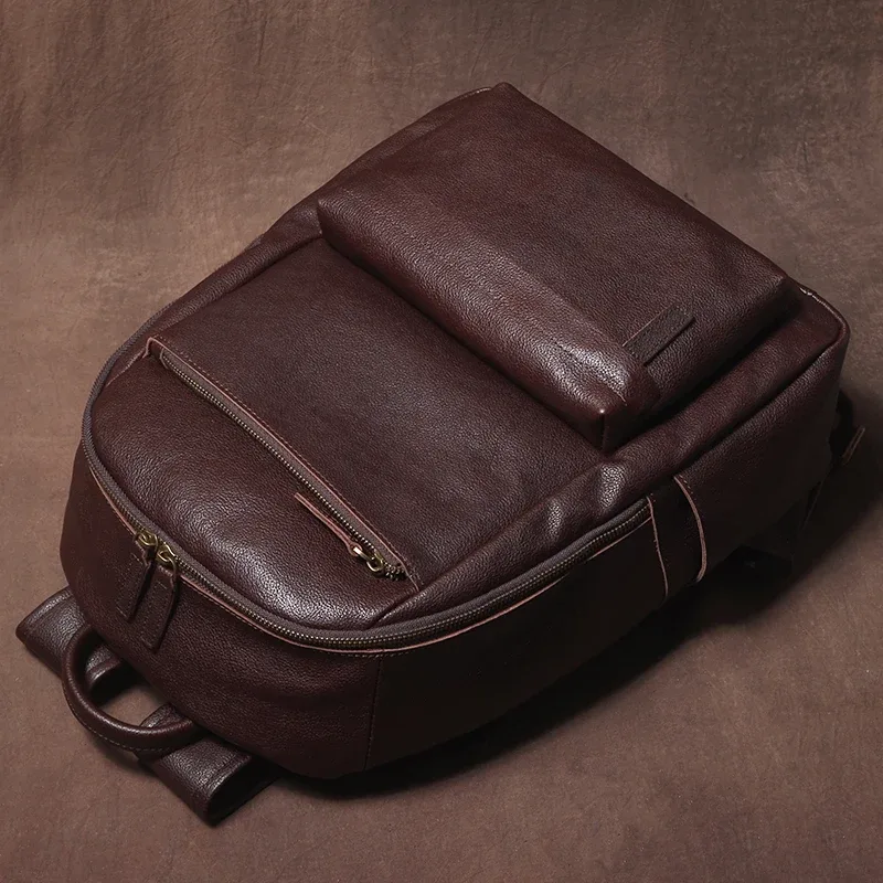 guro – sac à dos en cuir véritable de qualité supérieure pour hommes et femmes, sac de voyage d'affaires de luxe en cuir de vache, cartable de bureau pour ordinateur portable