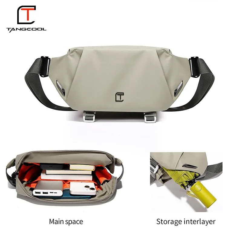 tangcool sac à bandoulière étanche pour hommes et femmes, sac banane antivol, sac de poitrine pour voyage, randonnée, cyclisme