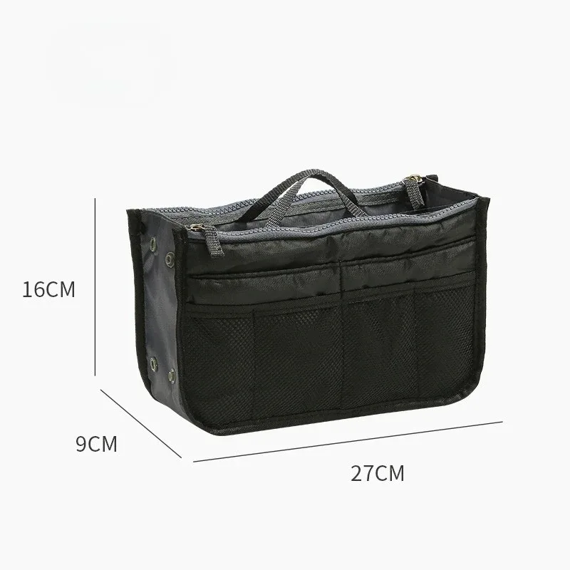 sac de rangement cosmétique pour femme, organiseur de voyage en nylon, sac à main pliable grande capacité, sac de rangement intérieur, pochette de maquillage