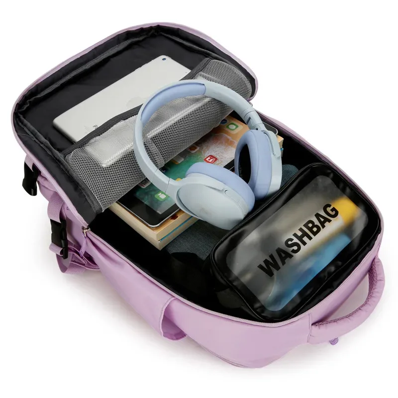 sac à dos de voyage grande capacité pour femmes, sac de voyage multifonctionnel pour voyages d'affaires, sac de rangement pour ordinateur avec chargement usb