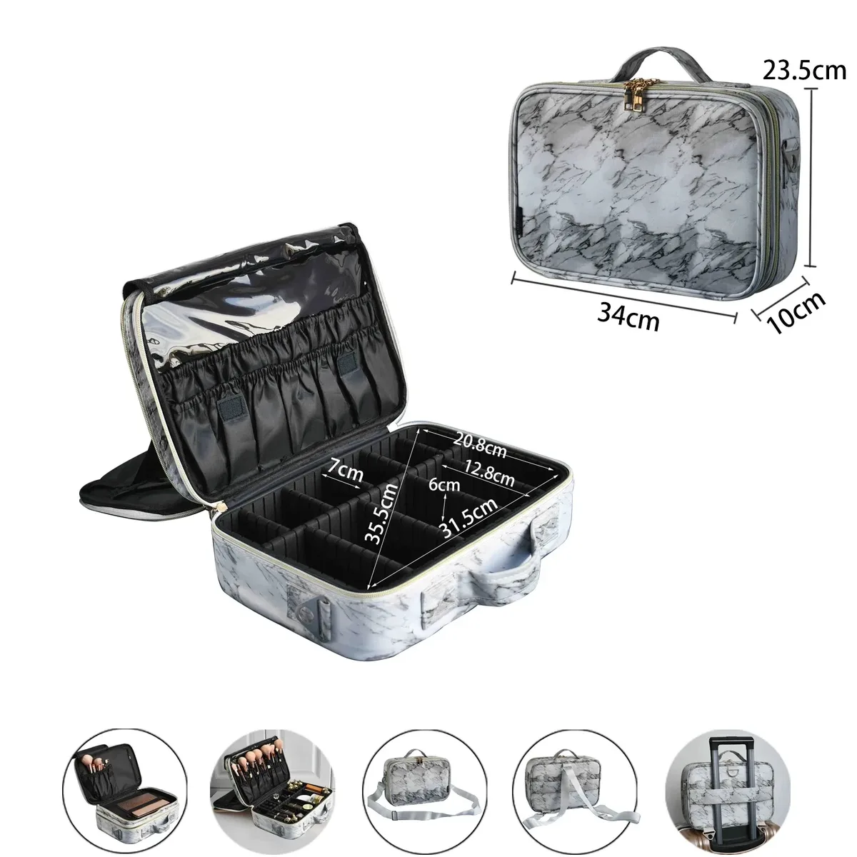 nouveau sac cosmétique en cuir pu crocodile boîte de maquillage professionnelle grande capacité stockage voyage toilette valise de maquillage