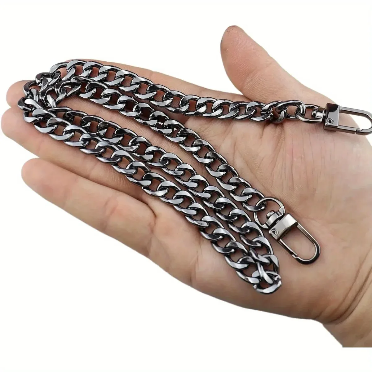 sangle de chaîne de sac à main, sangle de chaîne plate, chaînes de sac à main avec boucles en métal pour portefeuille, sacoche, fourre-tout, sac à bandoulière, remplacement de chaîne