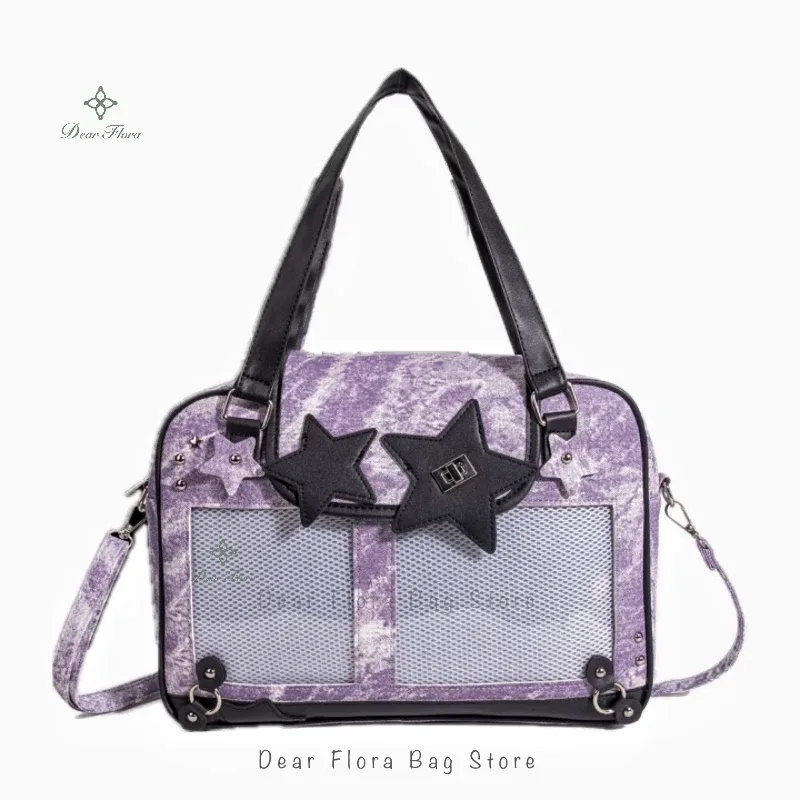 y2k tendance étoile ita sac lolita fille poche transparente femmes bricolage affichage sac à bandoulière mode sac à bandoulière mignon sac à main sac à main