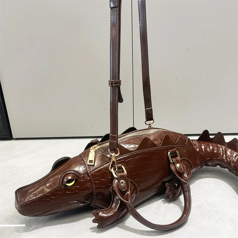 nouveau sac à main tendance en forme de crocodile pour femmes, sac fourre-tout de créateur à la mode européenne et américaine, sac à bandoulière décontracté pour femme