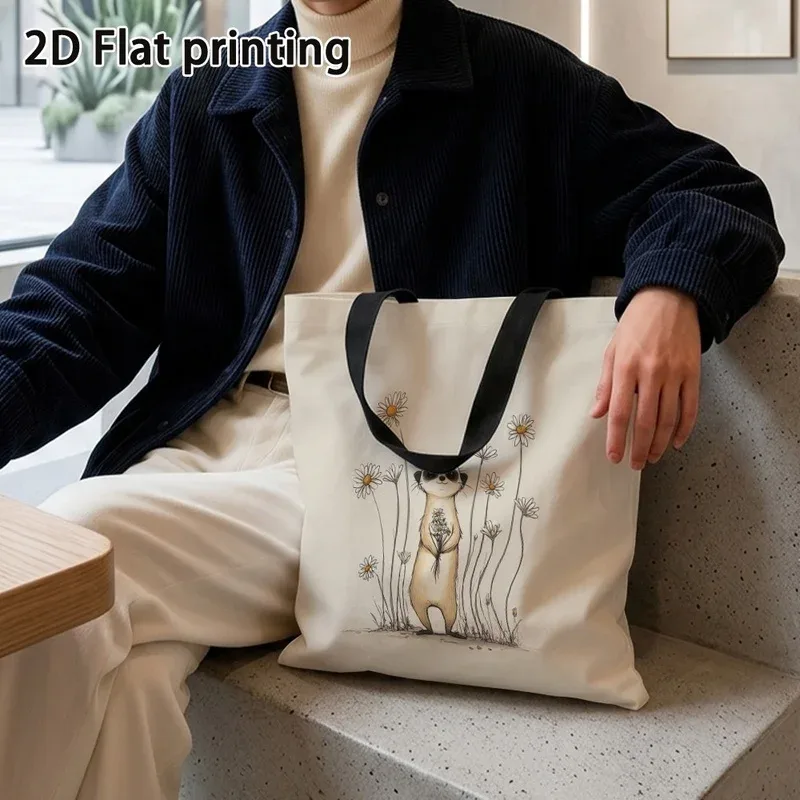 sac fourre-tout spacieux à motif de chat et de fleurs de prune, sac de shopping réutilisable à motifs vifs, sac à main durable, adapté aux magasins.