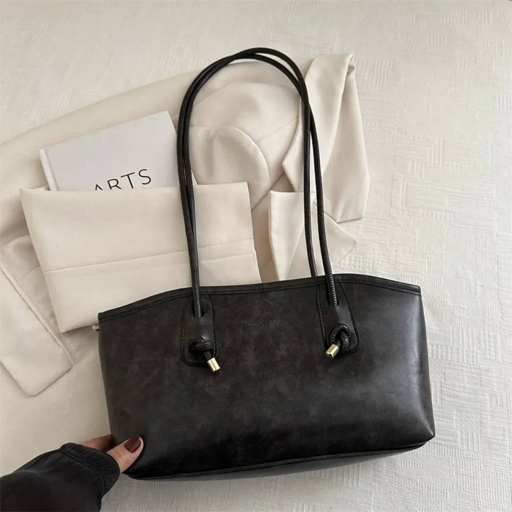 y2k tendance grande capacité travail sac à bandoulière couleur unie simple dame sacs à main en cuir pu sac fourre-tout femmes femme