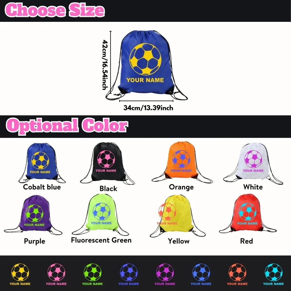 sac à dos de sport personnalisé en polyester avec cordon de serrage, coins renforcés, pour enfants, idéal pour le football et la gym