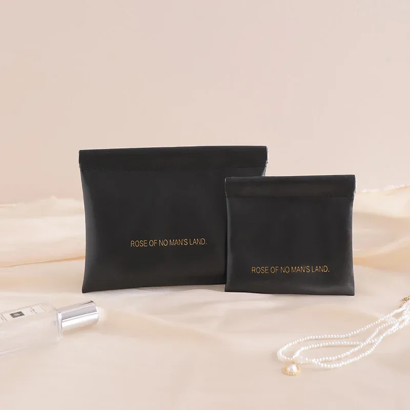 pochette de rangement en pu à fermeture automatique, mini organisateur d'écouteurs et de câbles, porte-monnaie portable, petit sac de rangement pour cosmétiques et rouges à lèvres