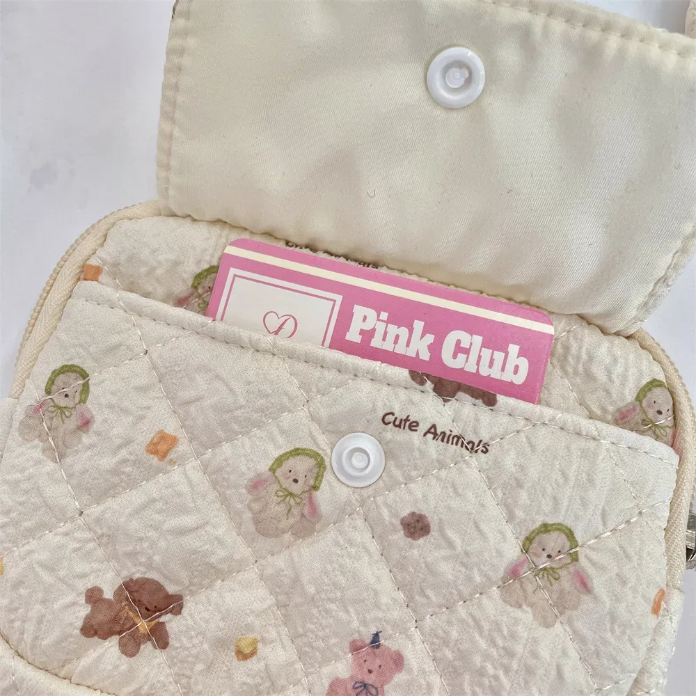 dessin animé mignon petit voyage cosmétique rouge à lèvres écouteur carte portable sac de rangement sac à main femmes cadeau pochette dans les sacs de maquillage organisateur