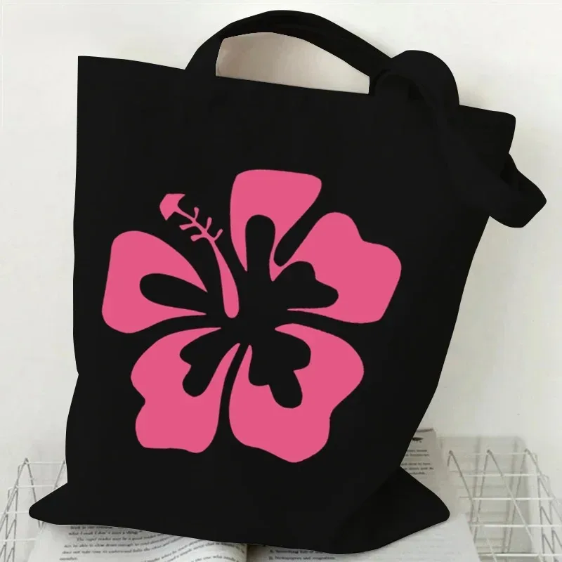 sac fourre-tout en toile à motif floral, sac de shopping réutilisable avec citation inspirante imprimée, sac à main écologique pour étudiantes, sac à bandoulière pour femmes