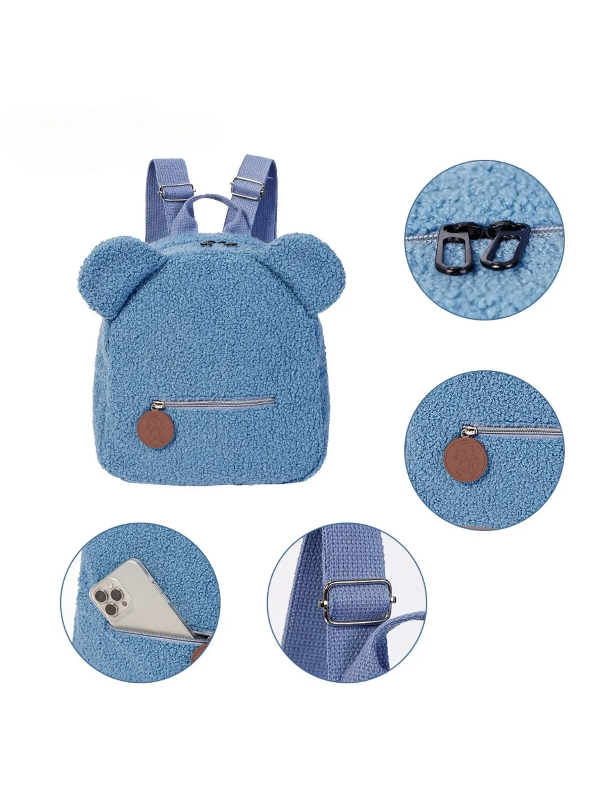 sac à dos ours en peluche pour femmes, sac de voyage doux, sac à dos mignon de dessin animé, sac cadeau pour enfants, sac à dos de loisirs à la mode avec oreilles d'ours