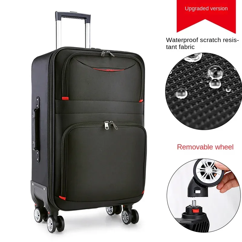valise pc noir gris rouges roulettes toupie compartiment frontal poignées latérale supérieure grande capacité bagages voyage