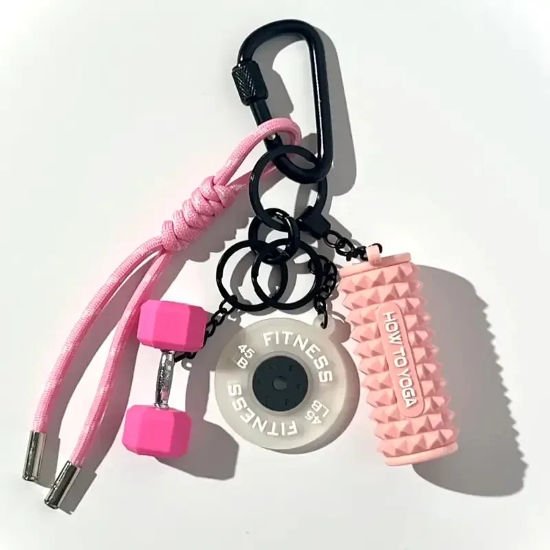 porte-clés de fitness pour amoureux de la salle de sport, cadeau pour passionné de fitness, haltère, sac de fitness, breloques pour sac à dos
