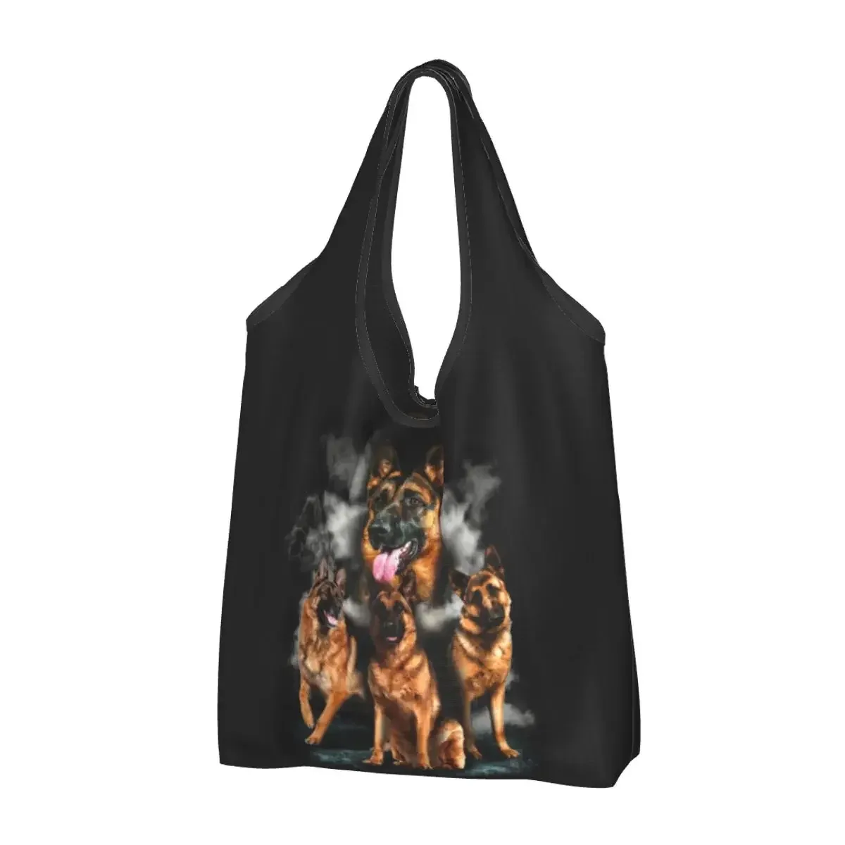sac fourre-tout réutilisable pour femmes, sacs de courses d'épicerie portables, troupeau de contribuables allemands, sac à provisions pour amoureux des chiens, loup alsacien