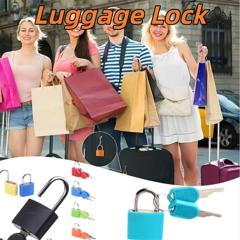 mini cadenas en acier robuste, 1/6 pièces, serrures antivol colorées pour bagages de voyage avec 2 clés pour valise, serrure de tiroir, étui à bagages