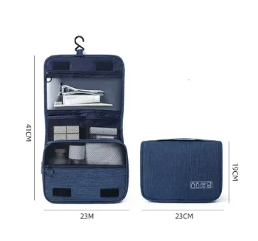 trousse de toilette portable en tissu oxford pour hommes et femmes, organisateur de voyage étanche à suspendre