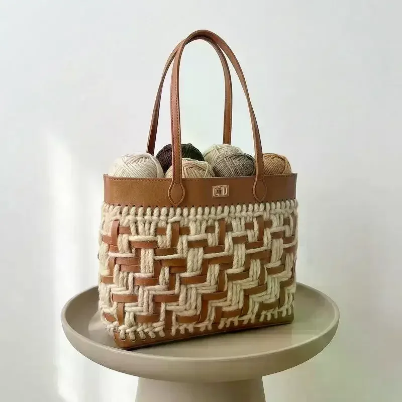 poignée de sac en cuir pu tressé pour remplacement diy, sangles de sac à main adaptées pour la confection de sacs à main et sacs fourre-tout