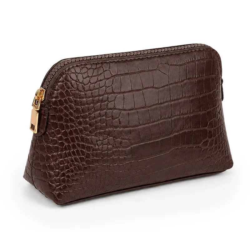 pochette de maquillage de luxe en similicuir de crocodile, motif personnalisable, sac de voyage vintage pour femme, pochette cadeau diy en gros