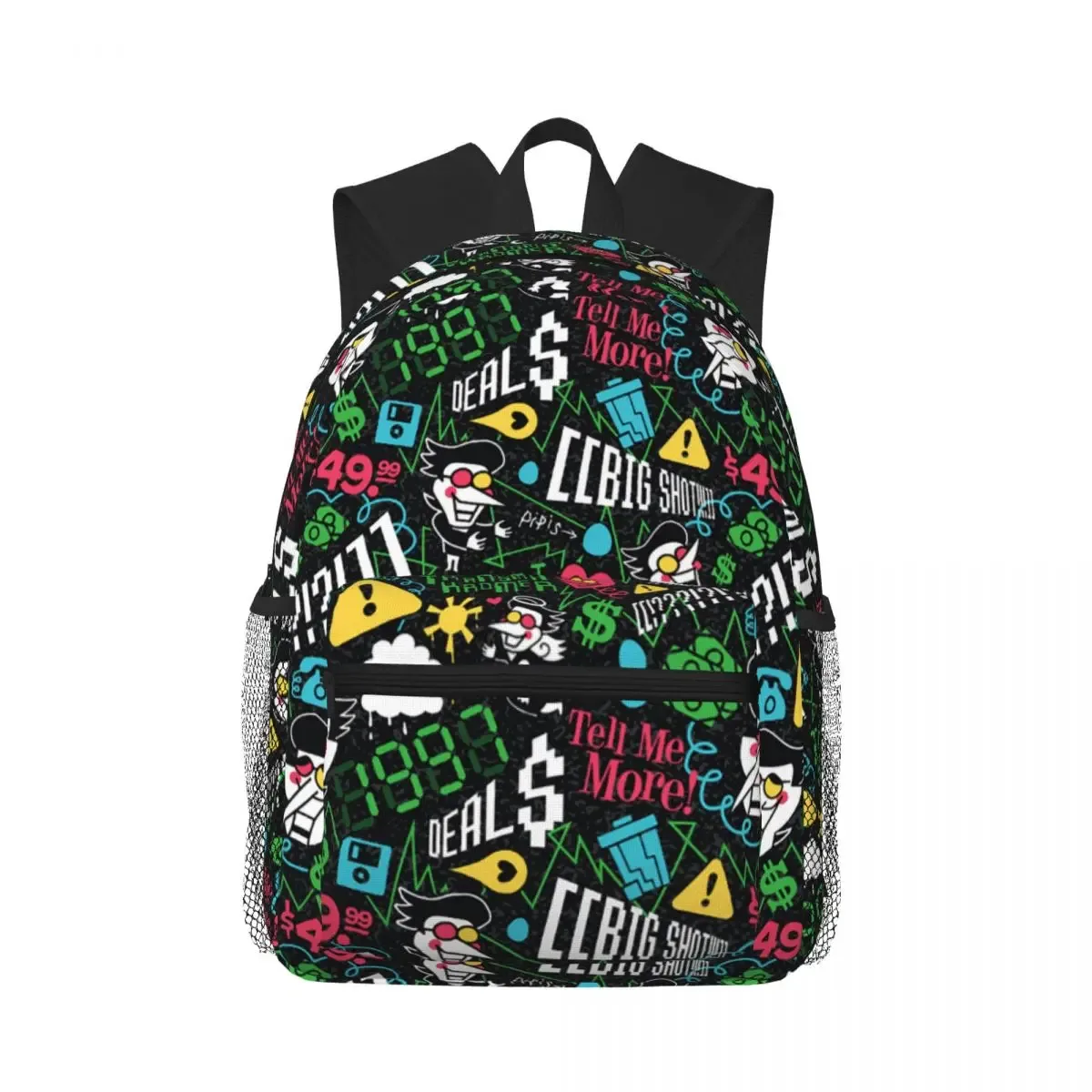 sac dos polyester dessin animé imprimé kaki forme rectangulaire poignées noires 20 35 litres usage étudiant scolaire voyage