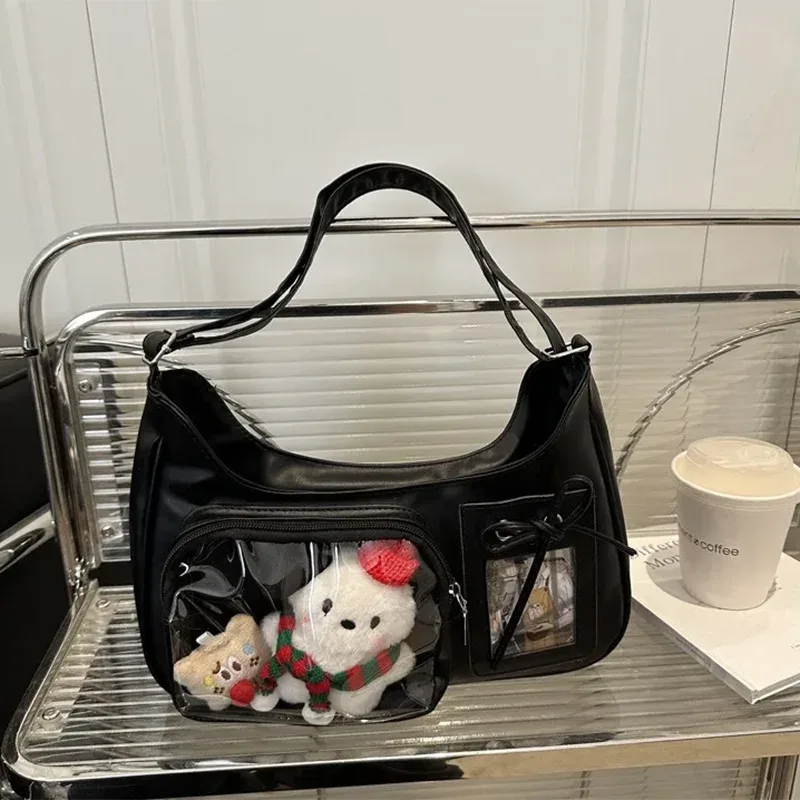 sac à bandoulière y2k harajuku pour femme, sac ita transparent coréen, sac à bandoulière scolaire, sac à main de créateur japonais style preppy