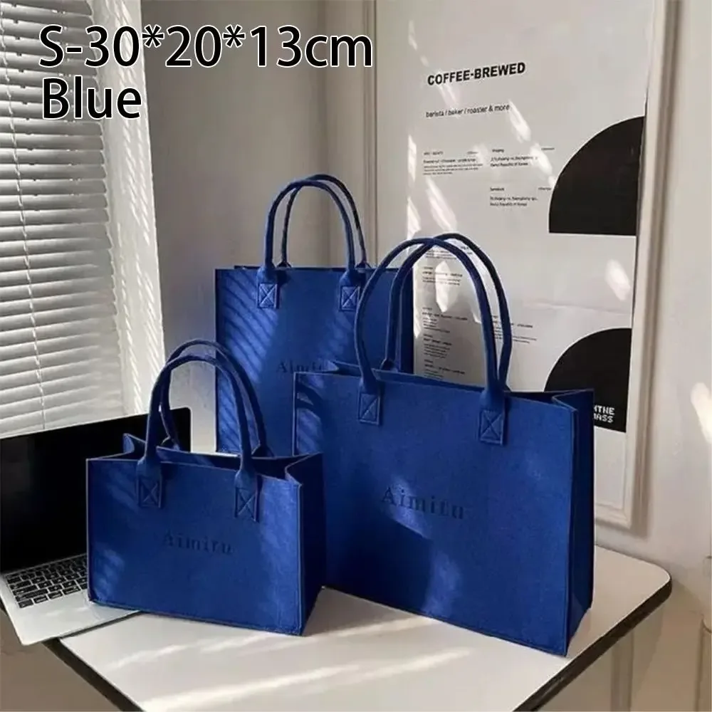 sac à bandoulière en feutre décontracté grande capacité, sac messager s/m/l, sac à main simple de couleur unie pour femme