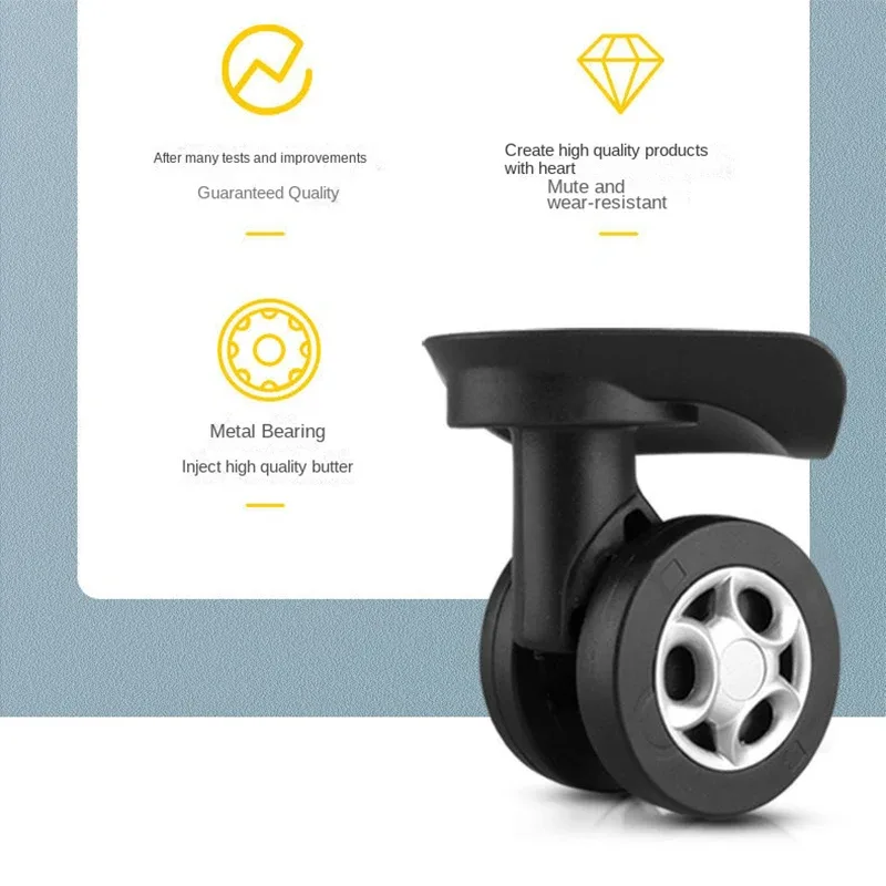 roues pour valise trolley, accessoires pour sacs en cuir, roulettes universelles noires