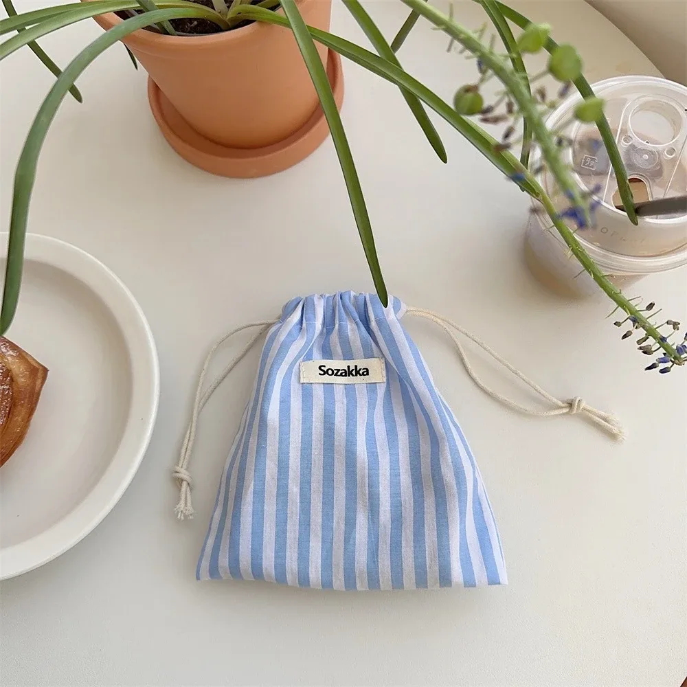 sacs à cordon rayés roses pour femmes, sac à main, porte-monnaie, pochette à monnaie, sac de rangement pour clés et rouge à lèvres, sac anti-poussière pour bijoux, pochette à maquillage