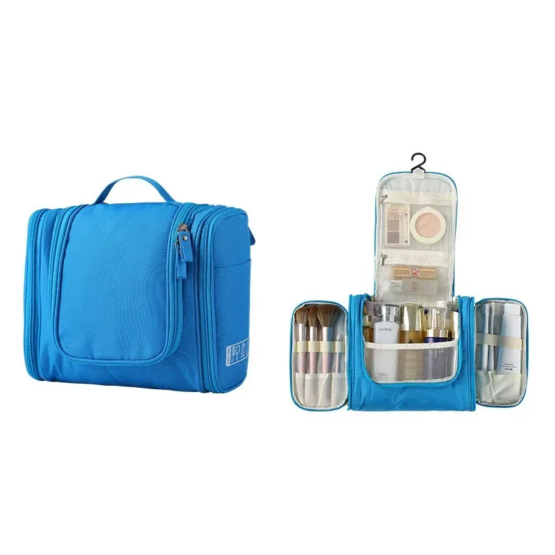 sac de toilette multifonctionnel suspendu, organiseur de cosmétiques portable et imperméable pour les voyages et la salle de bain