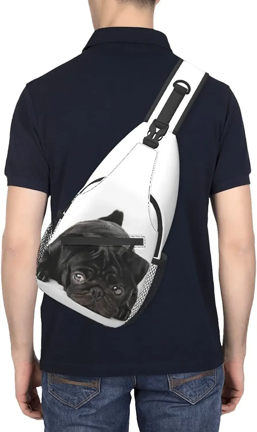 sac à bandoulière noir pdpdog pour hommes et femmes, sac à dos de poitrine, sac à dos de voyage, sac à bandoulière de randonnée, taille unique, initié