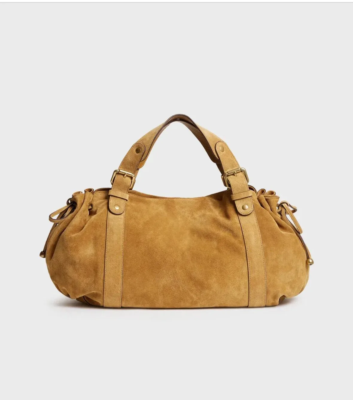 sac fourre-tout vintage en cuir souple plissé avec cordon de serrage, grand sac à bandoulière simple pour femme, sac de travail boston